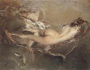 Giovanni Boldini A Reclining Nude on a Day-bed china oil painting reproduction